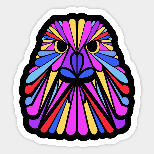 Psychedelic Geometric Pink Eagle Sticker by slippery slope creations